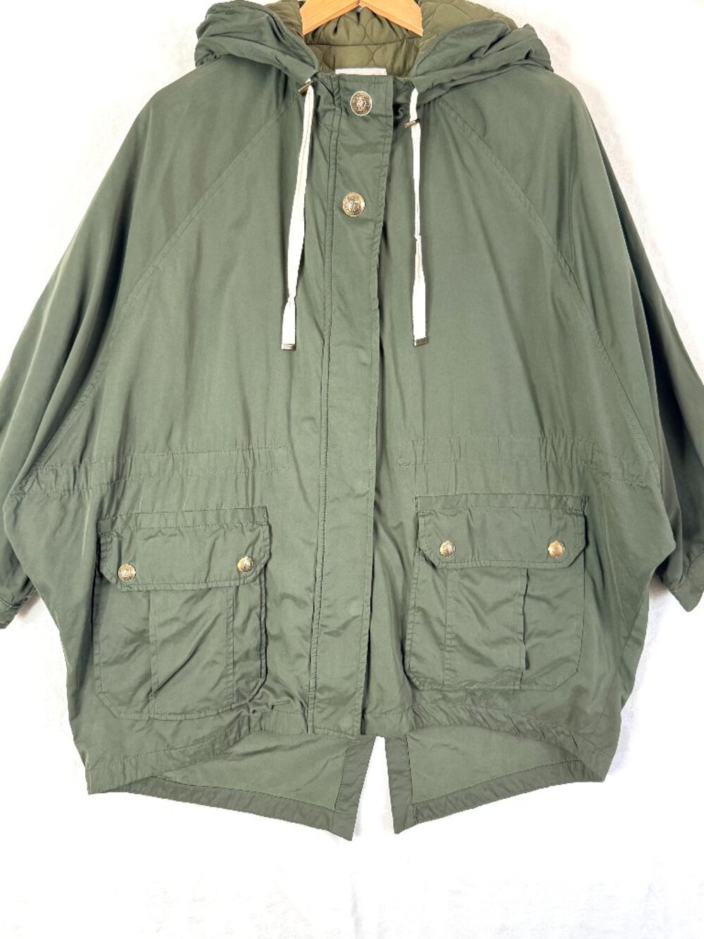 Zara Trafaluc Outwear Military Cargo Utility Oversized Hoodie Jacket Womens M